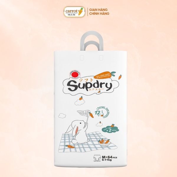 Bỉm - Tã Quần Supdry Trắng Size M 64 Miếng (6-11kg)