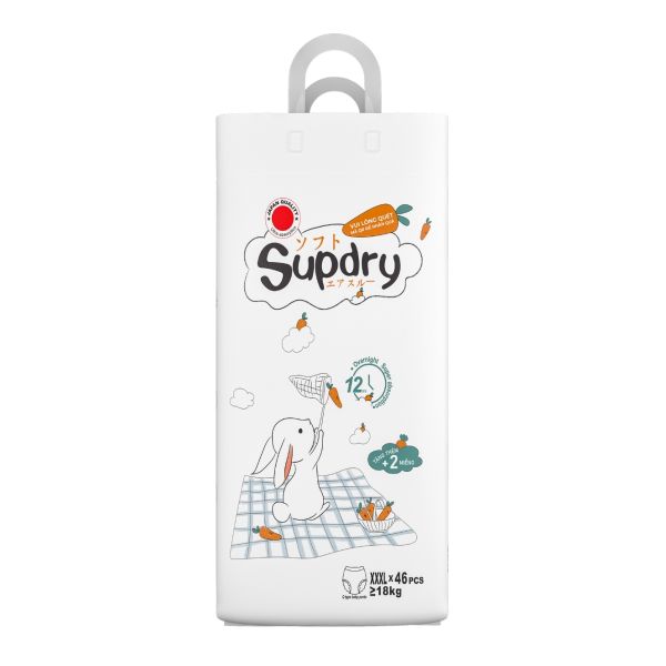 Bỉm - Tã Quần Supdry Trắng Size XXXL 46 Miếng (Trên 18kg)