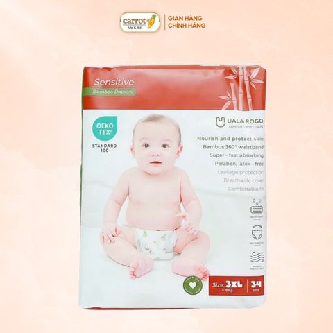 Bỉm - Tả Quần UalaRogo Size XXXL 34 Miếng (Trên 18kg)