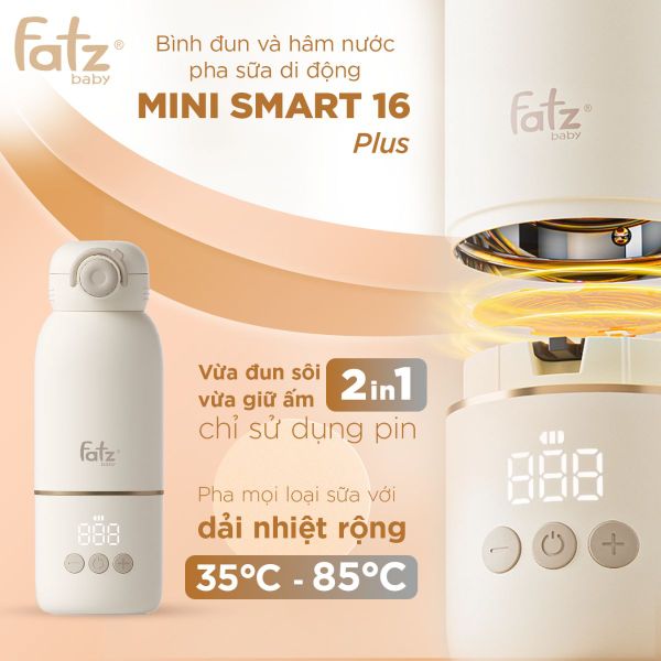 Bình Đun Và Hâm Nước Pha Sữa Di Động Fatzbaby Mini Smart 16 Plus