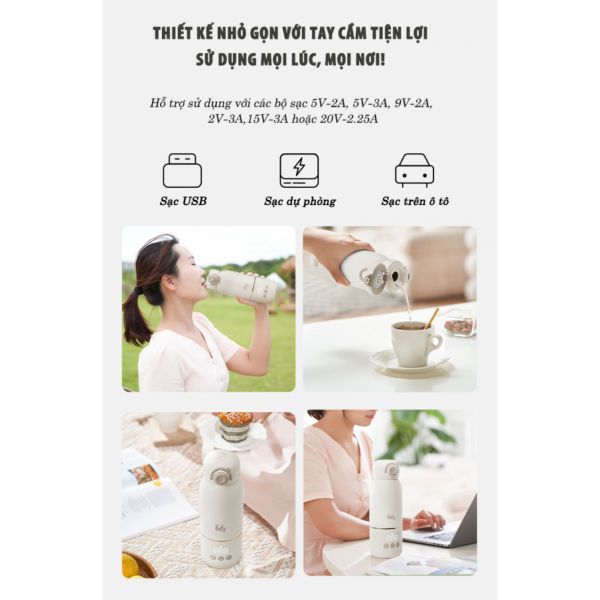 Bình Đun Và Hâm Nước Pha Sữa Di Động Fatzbaby Mini Smart 16 Plus