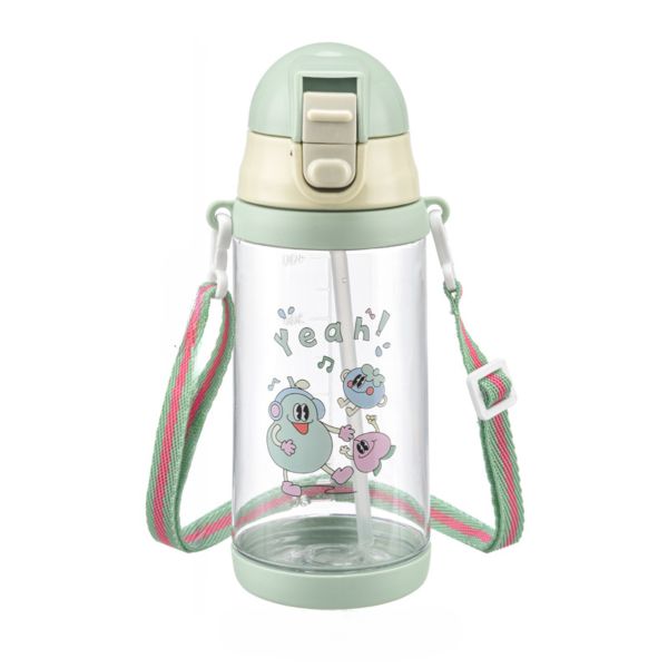 Bình Nước Cho Bé Họa Tiết Yahoo 300ml Kèm Dây Đeo