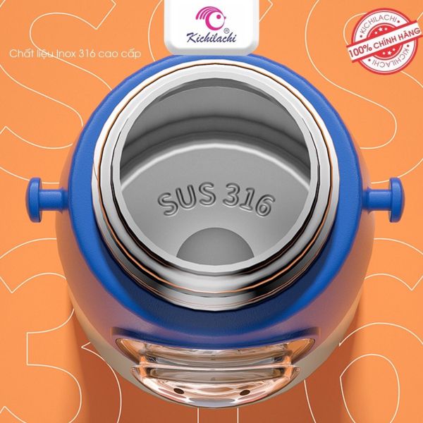 Bình Nước Giữ Nhiệt Cho Bé Kichilachi 500ml Bằng INOX 316 Không Gỉ