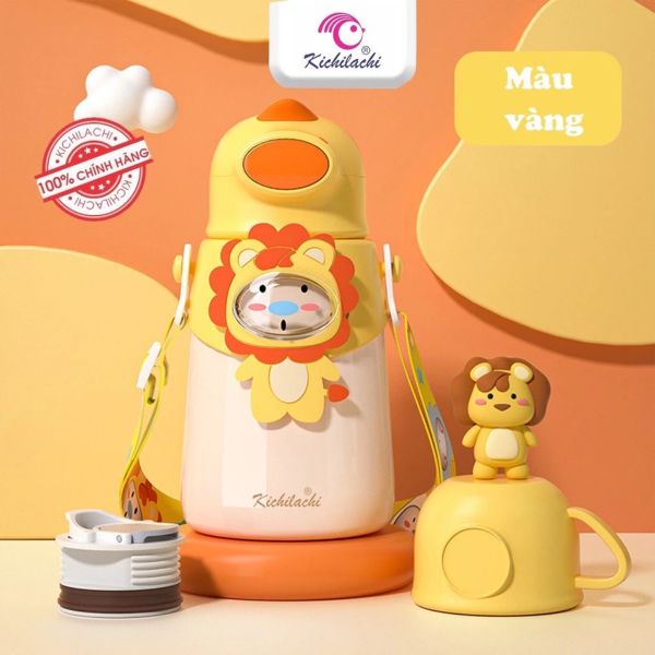 Bình Nước Giữ Nhiệt Cho Bé Kichilachi 500ml Bằng INOX 316 Không Gỉ