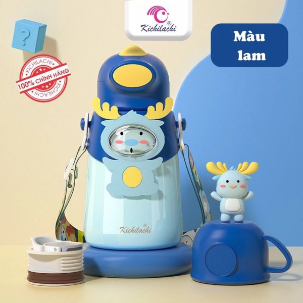 Bình Nước Giữ Nhiệt Cho Bé Kichilachi 500ml Bằng INOX 316 Không Gỉ