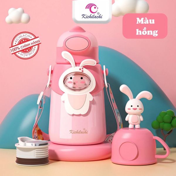 Bình Nước Giữ Nhiệt Cho Bé Kichilachi 500ml Bằng INOX 316 Không Gỉ