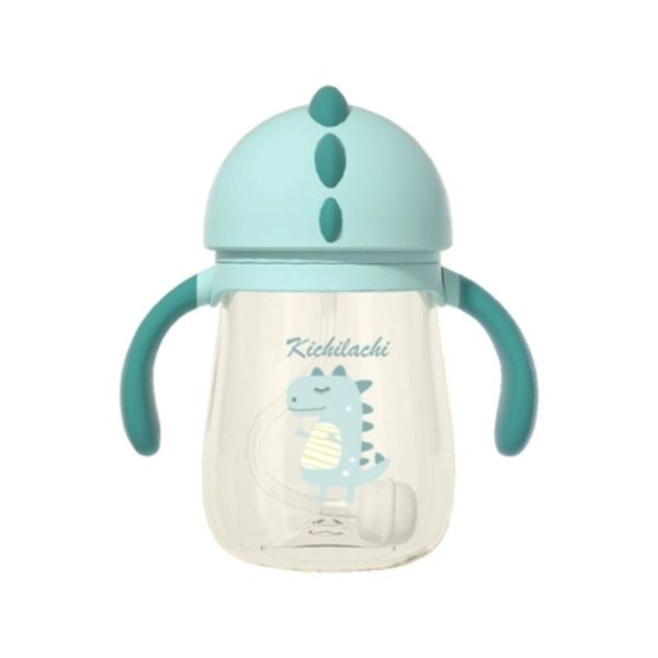 Bình Nước Khủng Long Kichi 240ml Có Tay Cầm Cho Bé 6m+