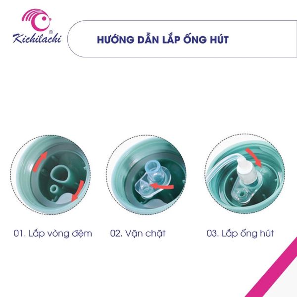 Bình Nước Khủng Long Kichi 240ml Có Tay Cầm Cho Bé 6m+