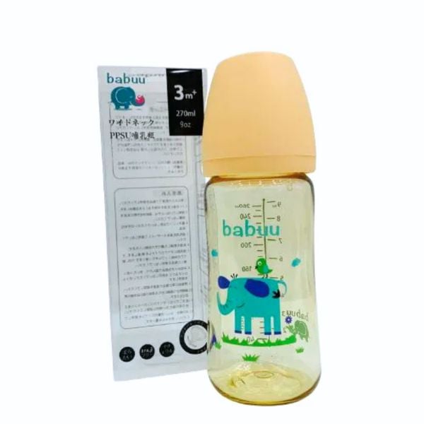 Bình Sữa Babuu PPSU Cổ Rộng 170ml Kèm Núm S (0-3 Tháng)