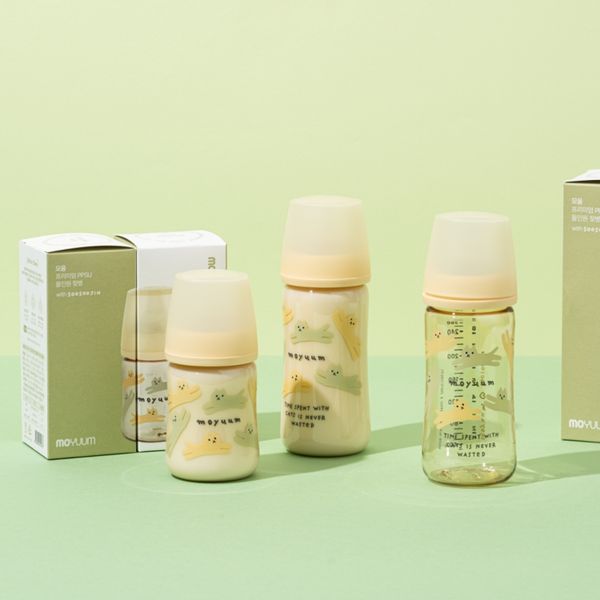 Bình Sữa Moyuum Thế Hệ 3 PPSU 170ml Mẫu Mèo - Kèm Núm Số 1