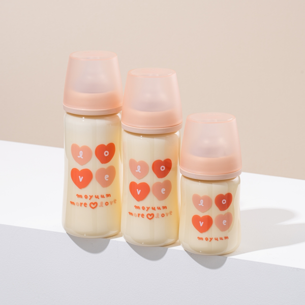 Bình Sữa Moyuum Thế Hệ 3 PPSU 270ml Mẫu Tim Đỏ Kèm Núm Số 2