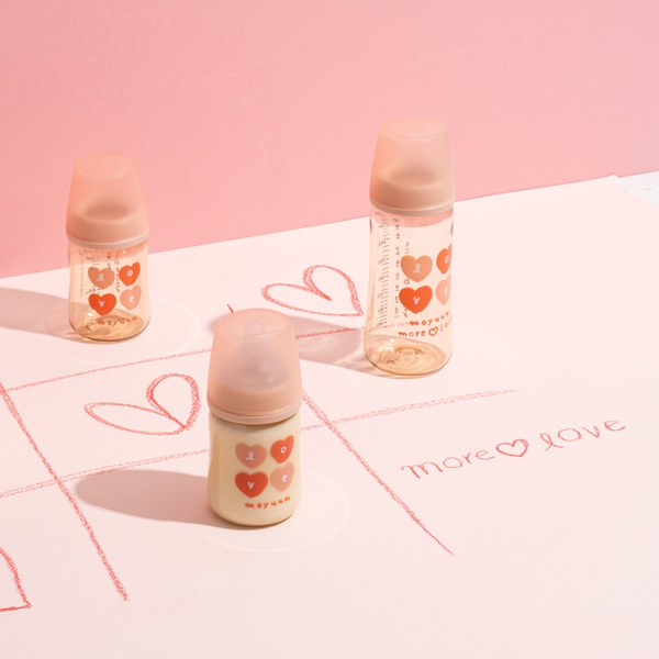 Bình Sữa Moyuum Thế Hệ 3 PPSU 170ml Mẫu Tim Đỏ Kèm Núm Số 1