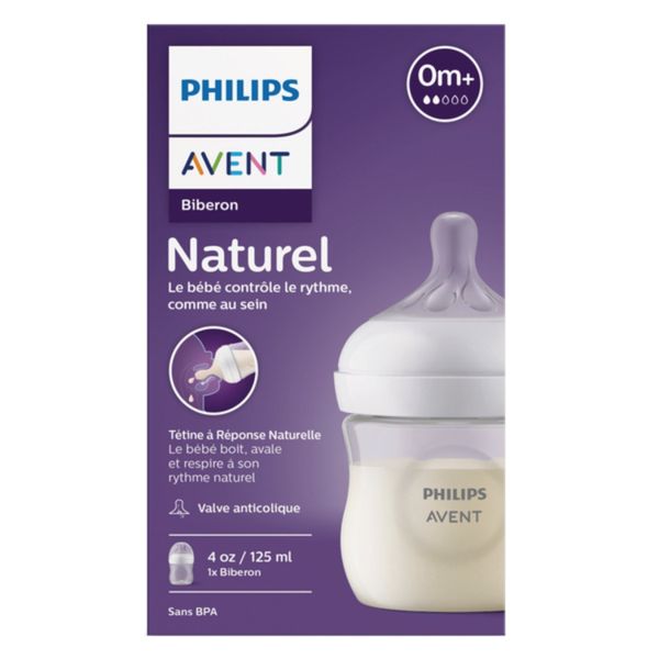 Bình Sữa Philips Avent Natural Nhựa PP 125ml Kèm Núm Số 2 (0m+)