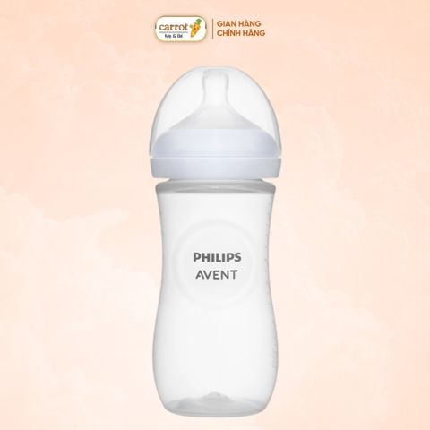 Bình Sữa Philips Avent Natural Nhựa PP 330ml Kèm Núm Số 4 (3m+)