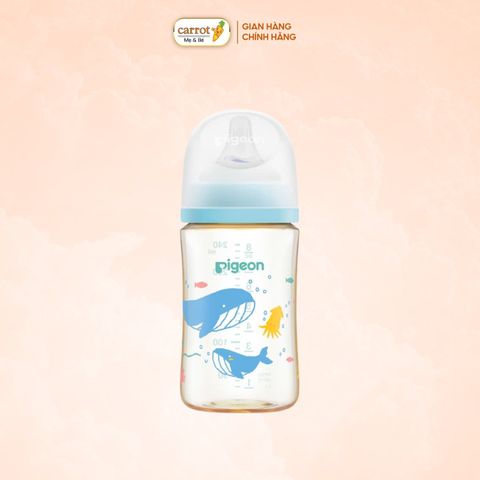 Bình Sữa Pigeon PPSU Softouch Baby-Friendly World Cổ Rông 240ml Hình Đại Dương