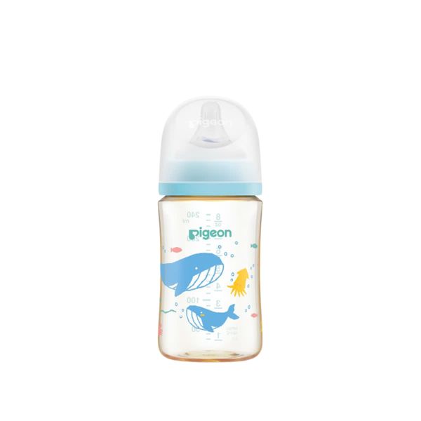 Bình Sữa Pigeon PPSU Softouch Baby-Friendly World Cổ Rông 240ml Hình Đại Dương