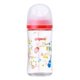 Bình Sữa Pigeon Thủy Tinh Borosilicate Thế Hệ III 240ml (Kèm Núm M) - Họa Tiết Nhạc Cụ