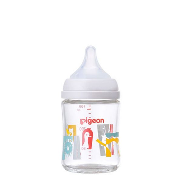 Bình Sữa Pigeon Thủy Tinh Borosilicate Thế Hệ III 160ml (Kèm Núm SS) - Họa Tiết Sở Thú