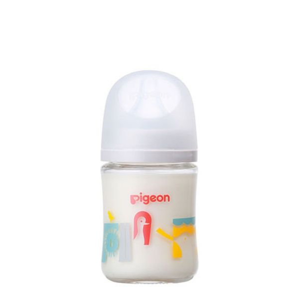 Bình Sữa Pigeon Thủy Tinh Borosilicate Thế Hệ III 160ml (Kèm Núm SS) - Họa Tiết Sở Thú
