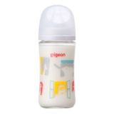 Bình Sữa Pigeon Thủy Tinh Borosilicate Thế Hệ III 240ml (Kèm Núm M) - Họa Tiết Sở Thú