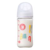Bình Sữa Pigeon Thủy Tinh Borosilicate Thế Hệ III 240ml (Kèm Núm M) - Họa Tiết Sở Thú