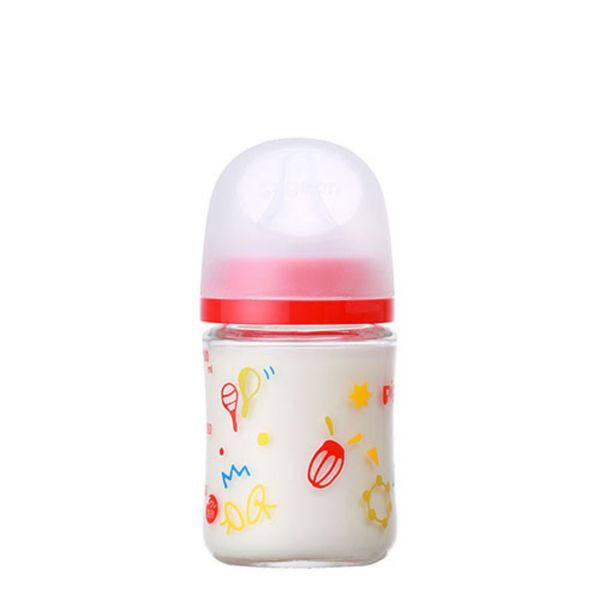Bình Sữa Pigeon Thủy Tinh Borosilicate Thế Hệ III 160ml (Kèm Núm SS) - Họa Tiết Nhạc Cụ