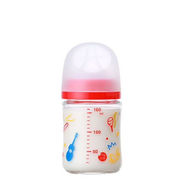 Bình Sữa Pigeon Thủy Tinh Borosilicate Thế Hệ III 160ml (Kèm Núm SS) - Họa Tiết Nhạc Cụ