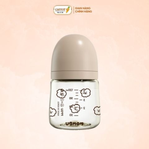 Bình Sữa UBMOM PPSU Cổ Rộng 120ml Họa Tiết Chó Xù