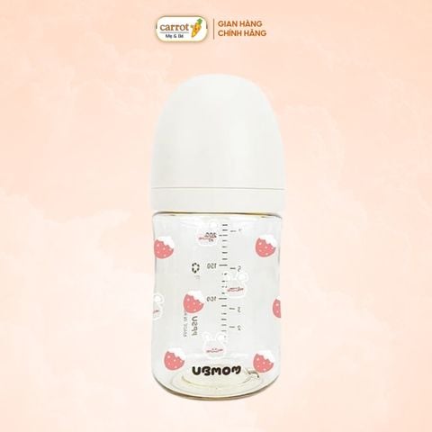 Bình Sữa UBMOM PPSU Cổ Rộng 200ml Họa Tiết Thỏ Dâu