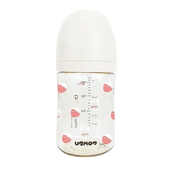 Bình Sữa UBMOM PPSU Cổ Rộng 200ml Họa Tiết Thỏ Dâu