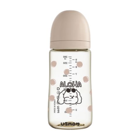 Bình Sữa UBMOM PPSU Cổ Rộng 280ml Họa Tiết Chó Aloha
