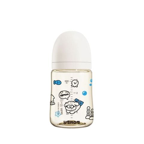 Bình Sữa UBMOM PPSU Cổ Rộng 200ml Họa Tiết Chó Lặng Biển