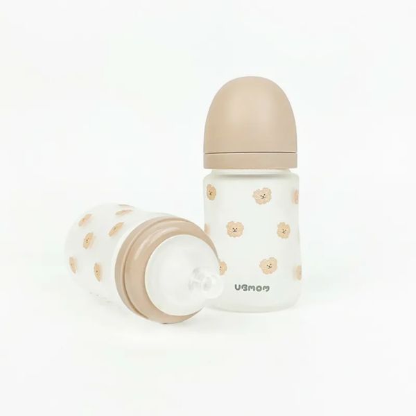 Bình Sữa UBMom Thủy Tinh Tráng Silicone 180ml