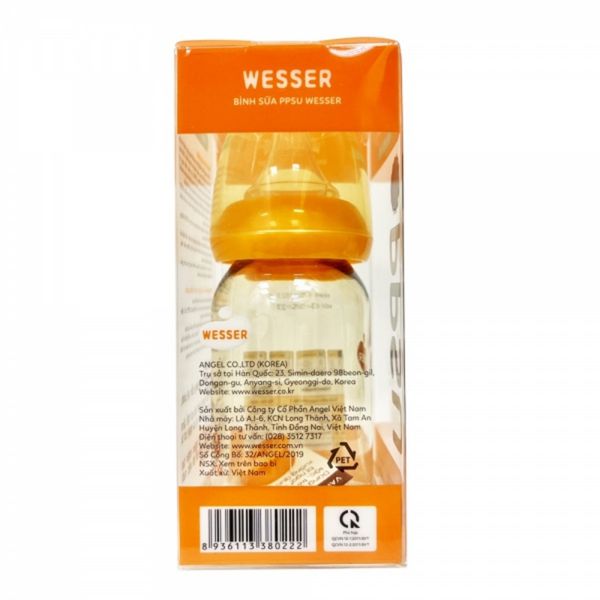 Bình Sữa Wesser Cổ Hẹp 140ml Kèm Núm S