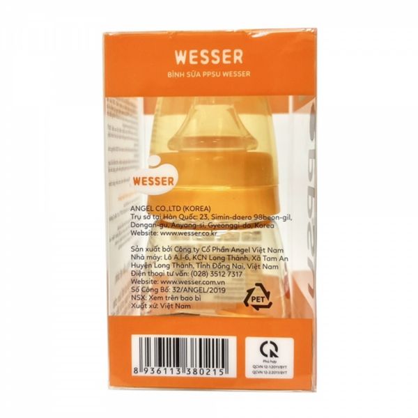 Bình Sữa Wesser Cổ Hẹp 60ml Kèm Núm S