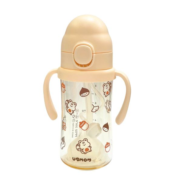 Bình Tập Uống Nước UBMom Họa Tiết Dung Tích 200ML, 280ML Có Hai Tay Cầm Cho Bé