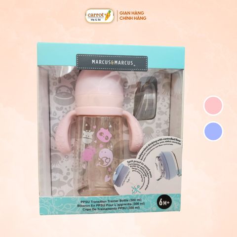 Bình Tập Uống Chuyển Tiếp PPSU Marcus & Marcus 300ml Cho Bé Từ 6 Tháng