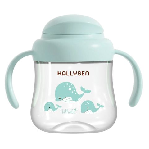Bình Tập Uống Nước Hallysen 210ml Màu Xanh Hình Cá Voi