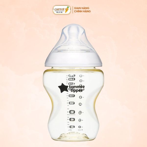 Bình Sữa Tommee Tippee PPSU Natural Star Cổ Rộng 260ml Trơn