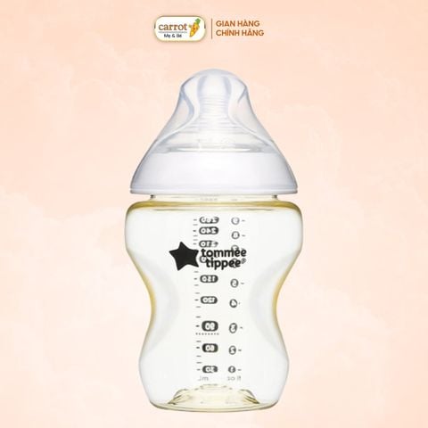 Bình Sữa Tommee Tippee PPSU Natural Star Cổ Rộng 260ml Trơn