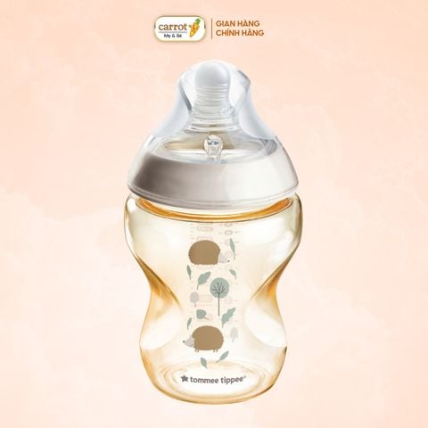 Bình Sữa Tommee Tippee PPSU Natural Star Cổ Rộng 260ml Họa Tiết