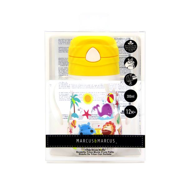 Bình Uống Nước Có Ống Hút Cho Bé Tritan Marcus & Marcus Cho Bé Từ 12 tháng