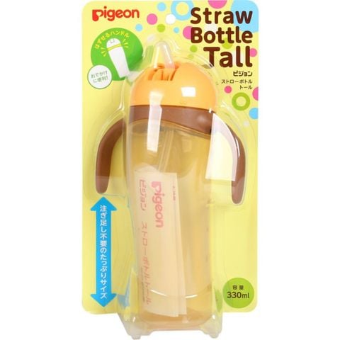 Bình Tập Uống Pigeon 330ML, 150ML Có Tay Cầm, Bình Uống Nước Cho Bé 9M