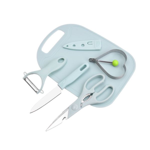 Bộ Dao, Kéo, Thớt Misan Chế Biến Ăn Dặm Cho Bé 5 Chi Tiết