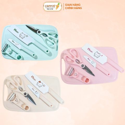 Bộ Dao Thớt 5In1 Misan Kitty Chế Biến Đồ Ăn Cho Bé
