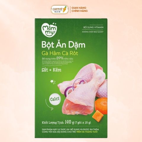 Bột Ăn Dặm Mămmy Vị Gà Hầm Cà Rốt 140g Cho Trẻ Từ 6 Tháng Tuổi