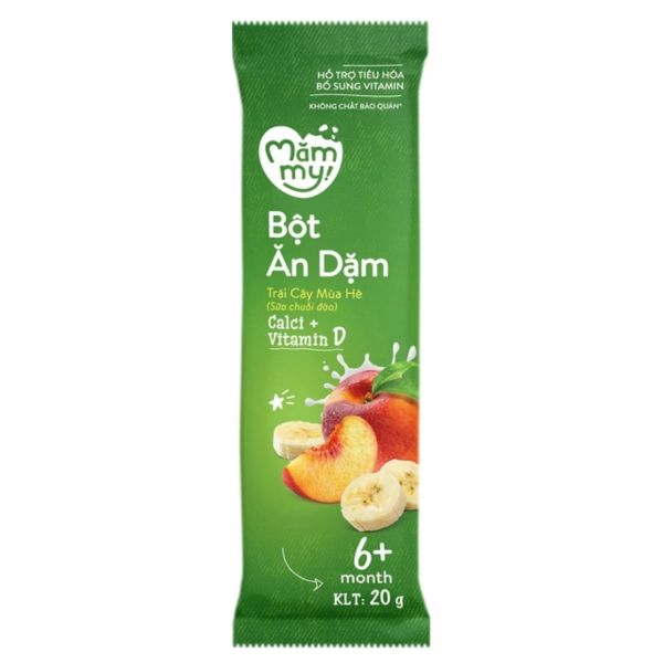 Bột Ăn Dặm Mămmy Vị Sữa Chuối Đào 140g Cho Trẻ Từ 6 Tháng Tuổi