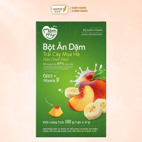 Bột Ăn Dặm Mămmy Vị Sữa Chuối Đào 140g Cho Trẻ Từ 6 Tháng Tuổi
