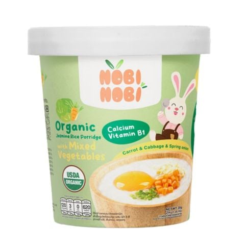 Cháo Gạo Jasmine Hữu Cơ Nobi Nobi Vị Rau Củ 35g (Từ 18 Tháng)