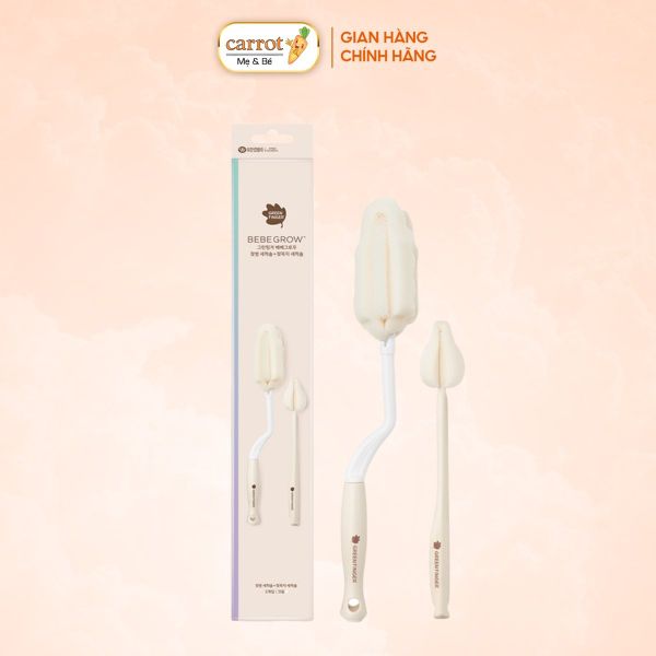 Set 2 Cọ Rửa Bình Sữa, Núm Ti Bebegrow Greenfinger, Cọ Vệ Sinh Bình Sữa Cho Bé